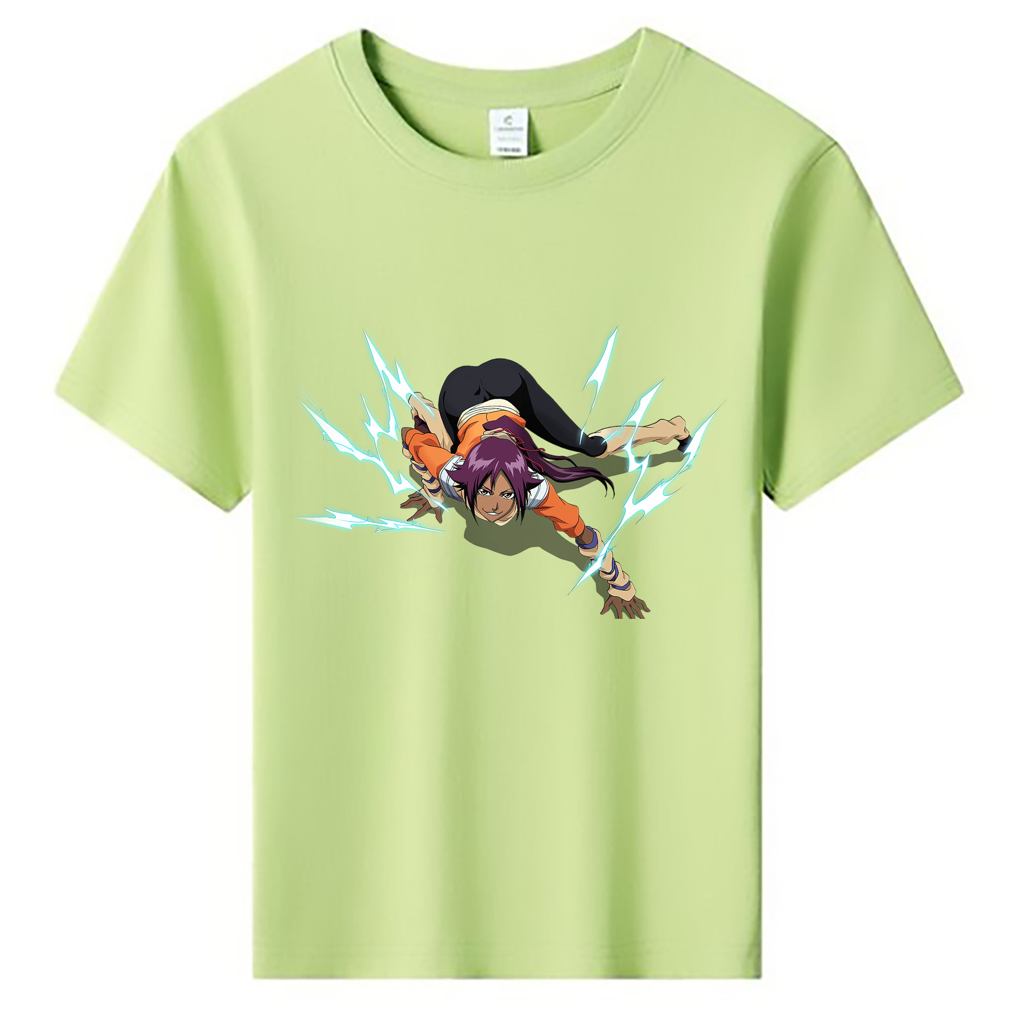 （画像用） ブリーチ 四楓院 夜一（しほういん よるいち） BLEACH Shihouin Yoruichi 綿100％キッズTシャツ（フロントプリント）